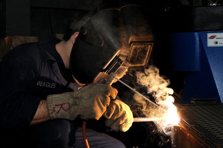 construction, worker, welding